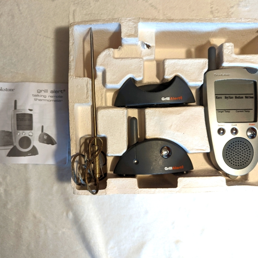 Brookstone grill alert talking remote thermometer electric